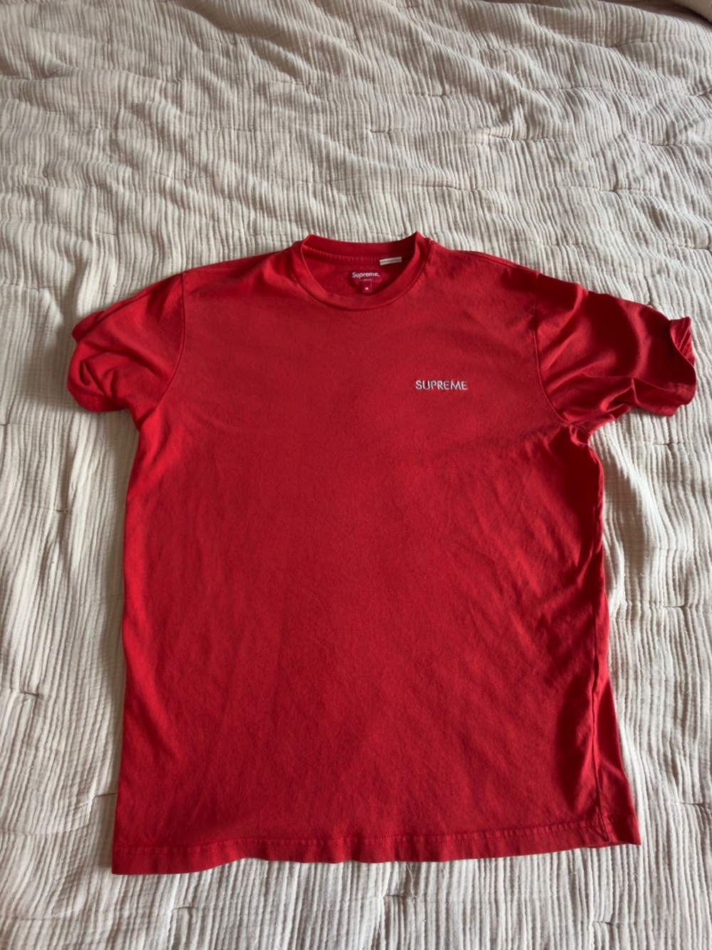 Supreme Red Small Chest Logo Short Sleeve Tee